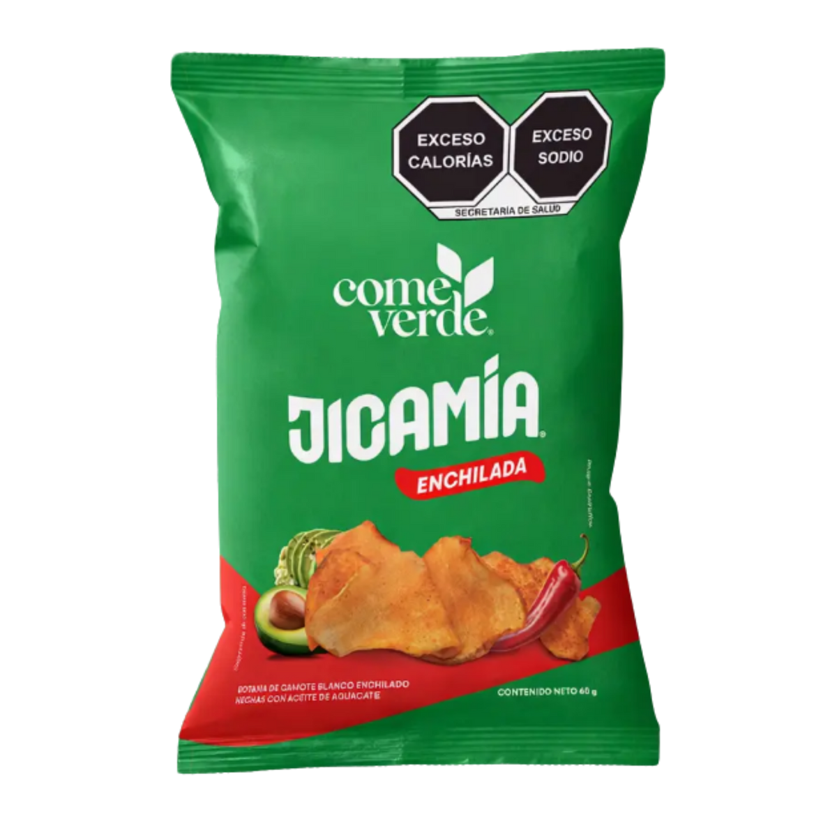 Come Verde Chips Jicamía Enchilada