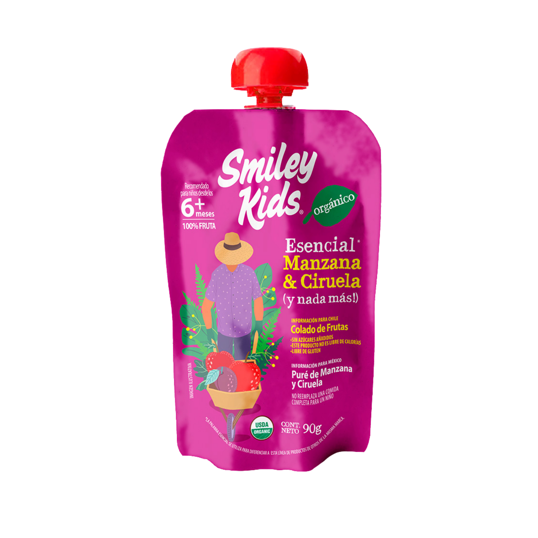 Papilla Orgánica Smiley Kids Manzana + Ciruela