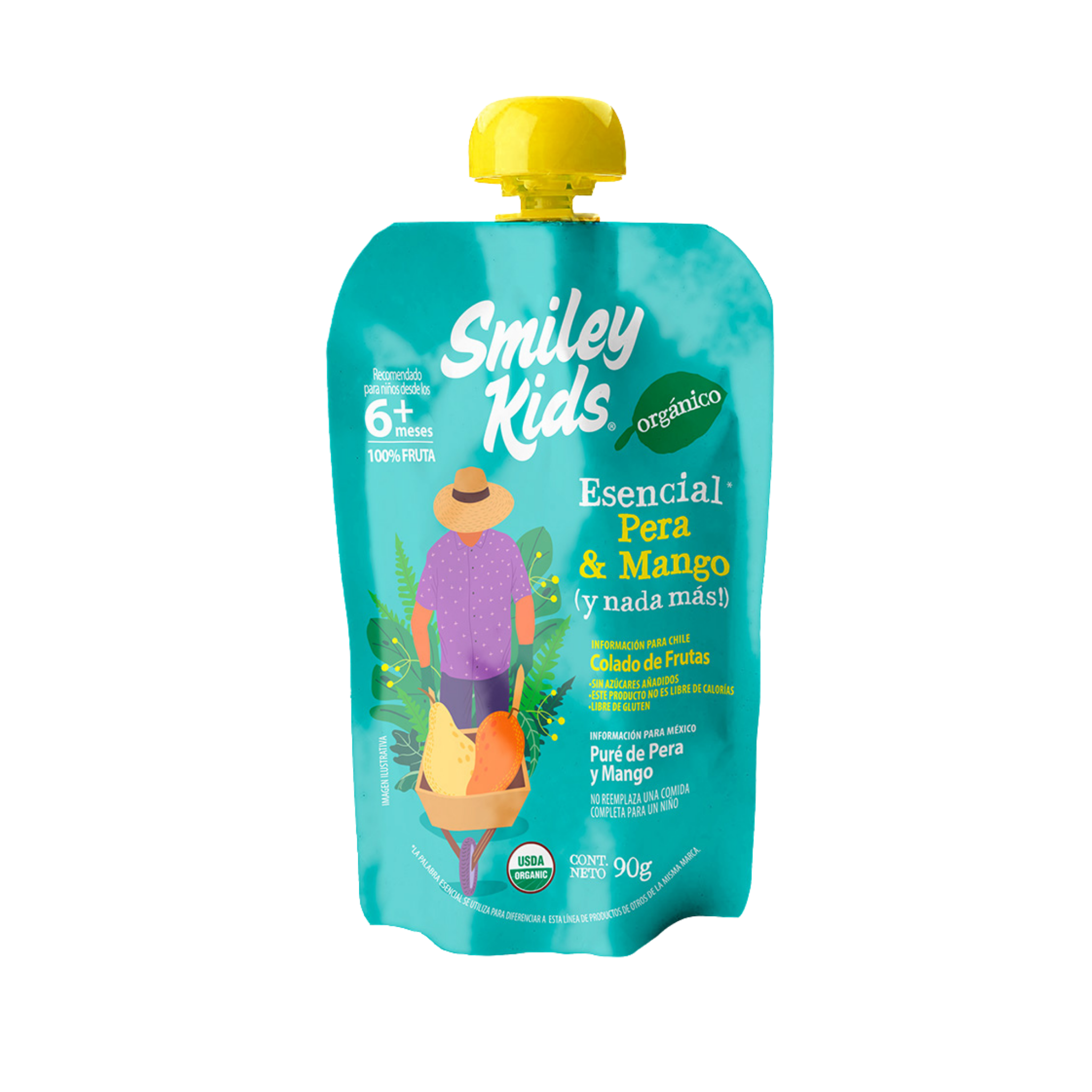 Papilla Orgánica Smiley Kids Pera + Mango