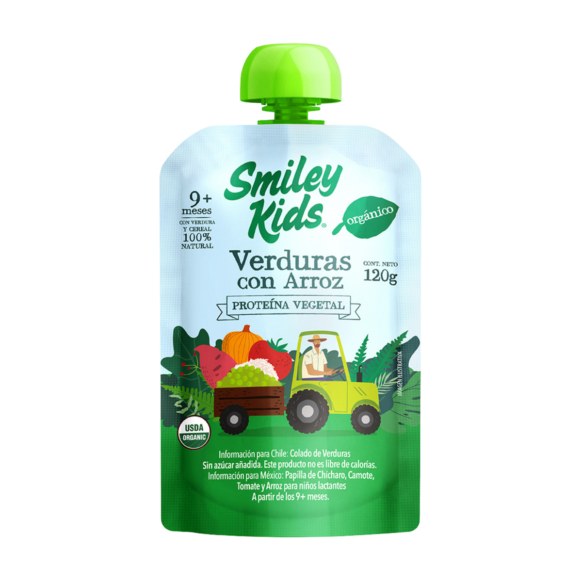 Papilla Orgánica Smiley Kids Verduras con Arroz