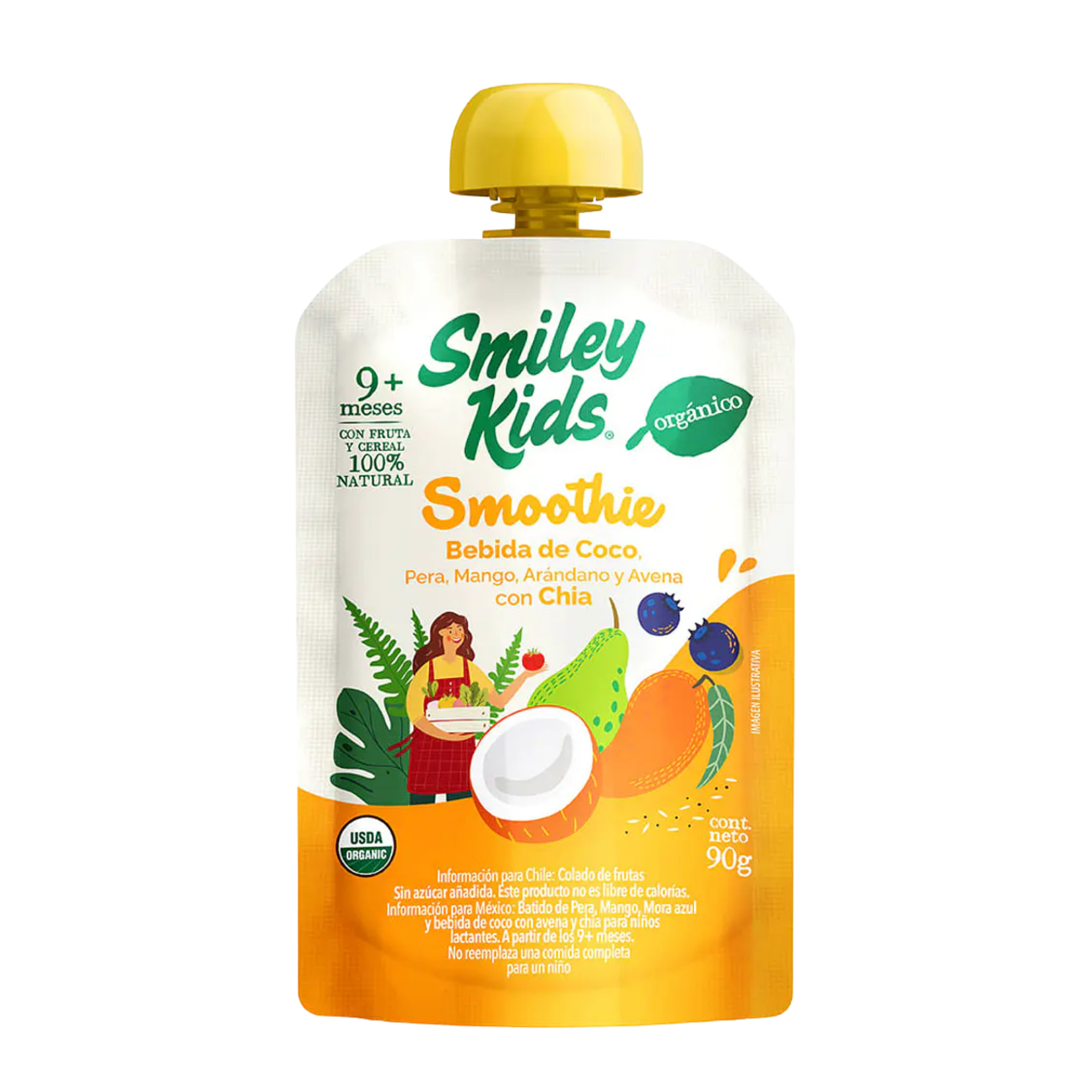 Smoothie Orgánico Smiley Kids Bebida de Coco